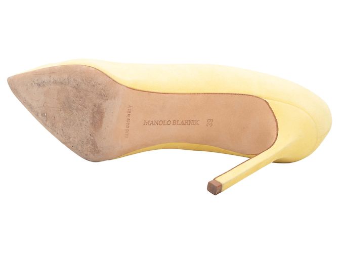 Décolleté a punta in scamosciato giallo chiaro Manolo Blahnik Taglia 39 - vista 5