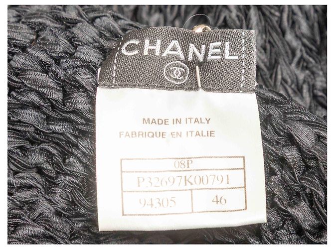 Black Chanel Fall/Winter 2008 Knit Silk Jacket Size FR 46 - view 4