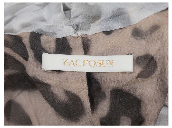 Blusa de estampado de leopardo Zac Posen Primavera 2009 Gris Talla US S - vista 4