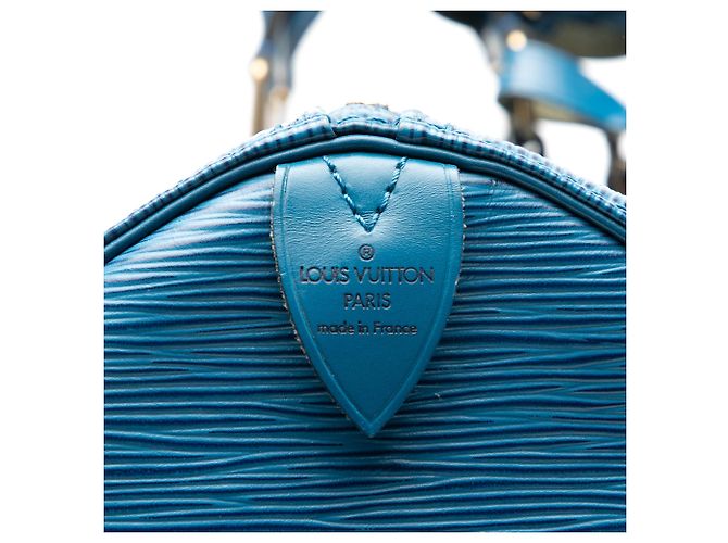 Borsa da viaggio Blue Louis Vuitton Epi Keepall 55 - vista 5