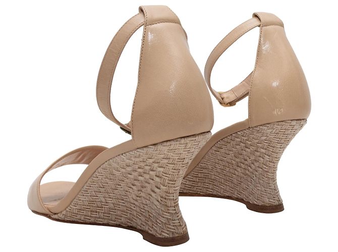 Sandales à talons compensés avec bride à la cheville Manolo Blahnik beige Taille 38.5 - vue 4