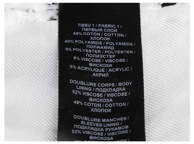 White & Black Balmain Striped Textured Double-Breasted Blazer Size FR 34 - view 6