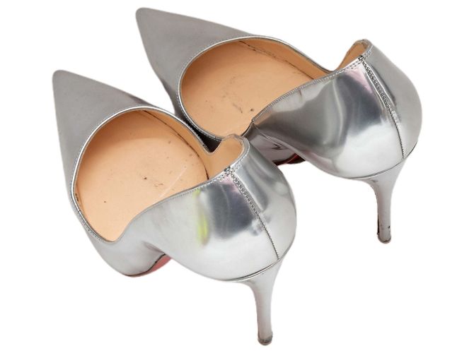 Décolleté a punta metallizzate argento Christian Louboutin Taglia 35.5 - vista 3