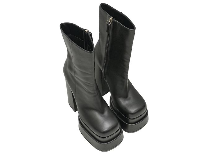 Bottines à plateforme noires Versace Taille 37 - vue 2