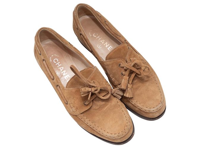 Chanel Boot Shoes aus Wildleder in Tan Größe 38 Kamel - Ansicht 2