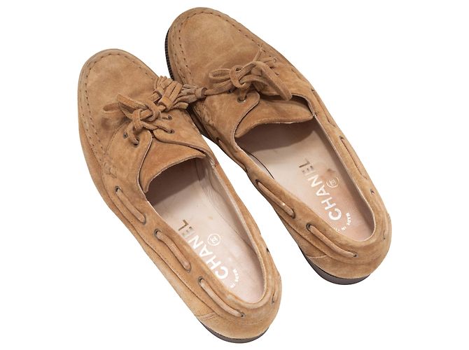 Chanel Boot Shoes aus Wildleder in Tan Größe 38 Kamel - Ansicht 3
