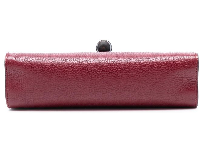 Borsa a tracolla Gucci Medium Leather Miss Bamboo rossa Rosso - vista 3
