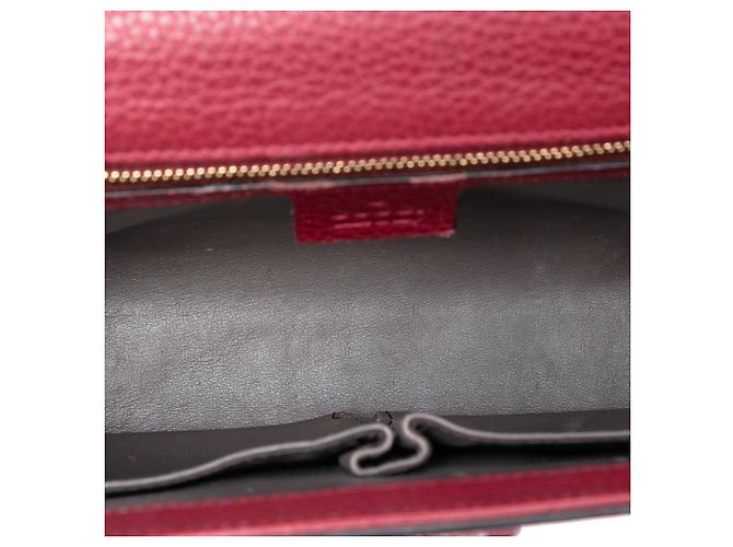Borsa a tracolla Gucci Medium Leather Miss Bamboo rossa Rosso - vista 4