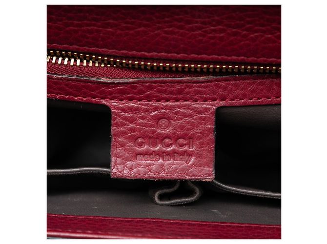 Borsa a tracolla Gucci Medium Leather Miss Bamboo rossa Rosso - vista 5
