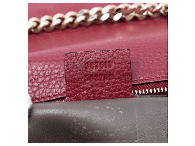 Borsa a tracolla Gucci Medium Leather Miss Bamboo rossa Rosso - vista 6