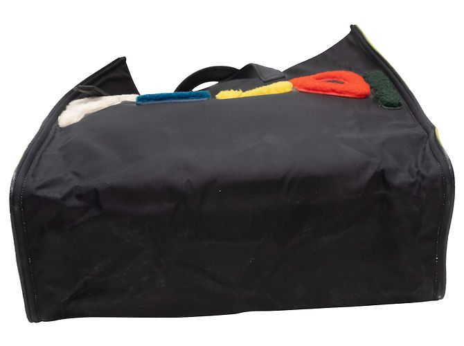 Borsa Tote Fendi in nylon con scritta Black & Multicolor - vista 4