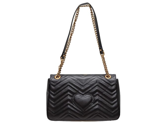 Borsa a tracolla Gucci Marmont Matelasse nera Nero - vista 3