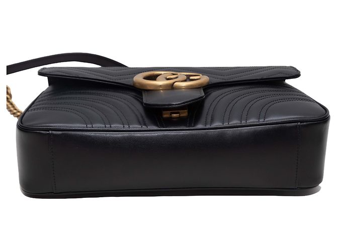 Borsa a tracolla Gucci Marmont Matelasse nera Nero - vista 4