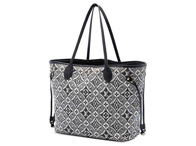 Borsa Tote Neverfull MM in jacquard Monogram Louis Vuitton nero Since 1854 - vista 2