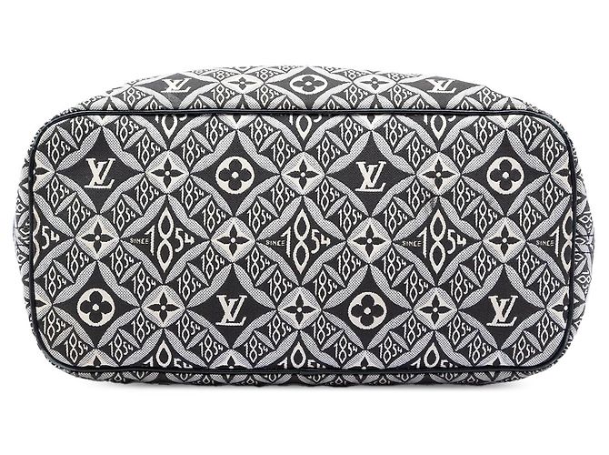 Borsa Tote Neverfull MM in jacquard Monogram Louis Vuitton nero Since 1854 - vista 3