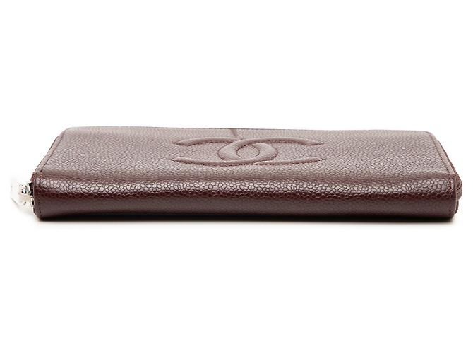 Cartera Chanel CC Caviar Zip Around roja - vista 3
