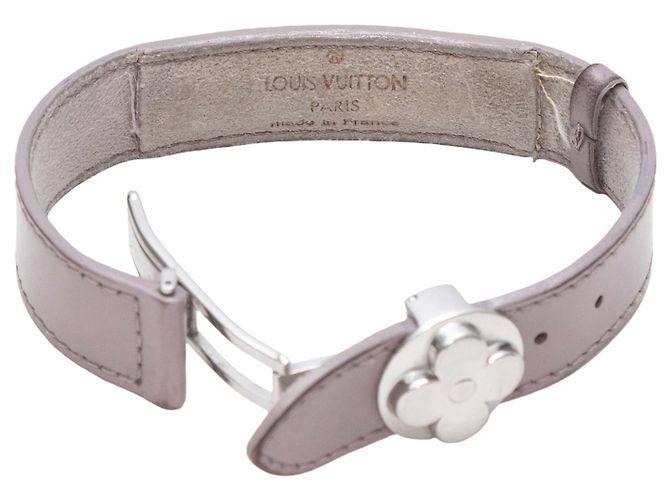 Bracciale Louis Vuitton in pelle a fiore lilla chiaro Porpora - vista 2