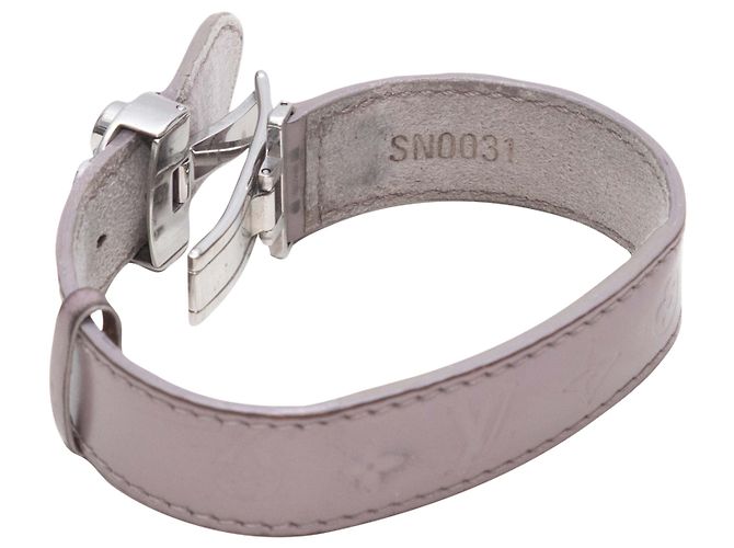 Bracciale Louis Vuitton in pelle a fiore lilla chiaro Porpora - vista 3