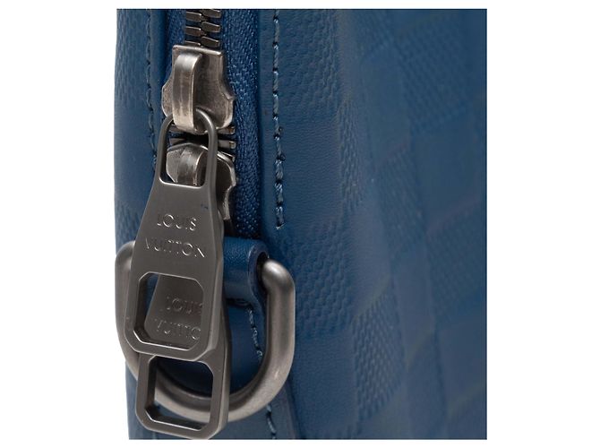 Borsa a manico Louis Vuitton Damier Infini blu - vista 7
