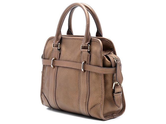 Braune Burberry Leder Satchel Handtasche - Ansicht 2