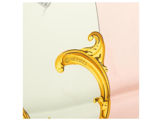 Sciarpa in seta Hermès Bordeaux Porte Oceane 90 Rosa - vista 4
