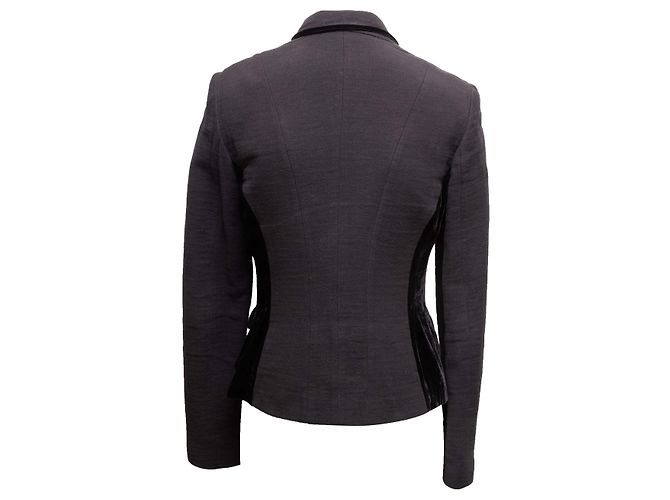 Autre Marque Blazer Roberto Cavalli Charcoal & Black avec bordure en velours Taille US S Gris - vue 3