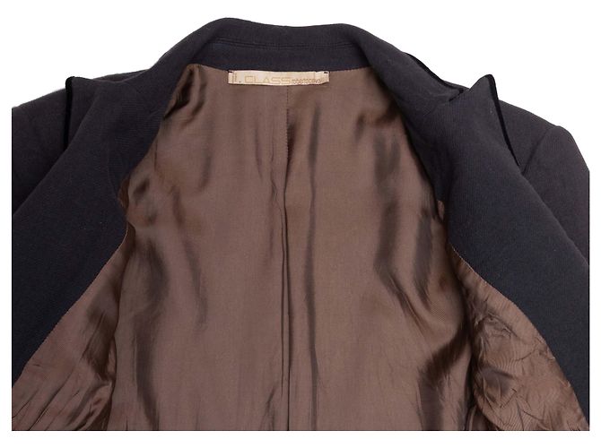 Autre Marque Blazer Roberto Cavalli Charcoal & Black avec bordure en velours Taille US S Gris - vue 4