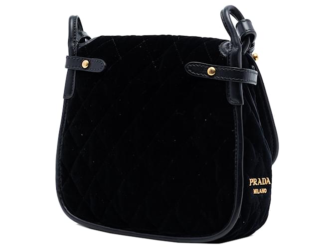 Borsa a tracolla Prada Impuntu Velluto Corsaire nera Nero - vista 2