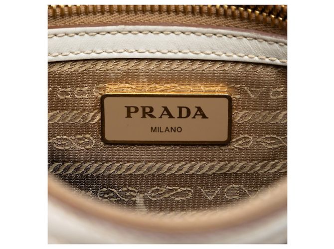 Bow Borsa a tracolla Prada Canapa in tela marrone con logo e fiocco - vista 5
