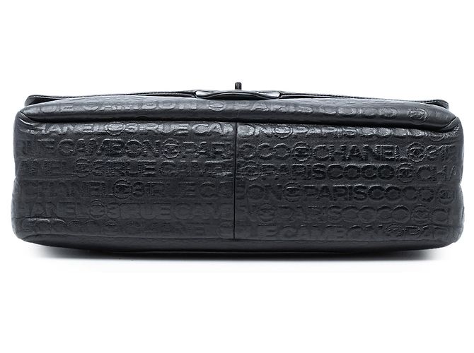 Cambon Borsa a tracolla Chanel Maxi Reissue 2.55 Double Flap in pelle di vitello goffrata nera Nero - vista 3