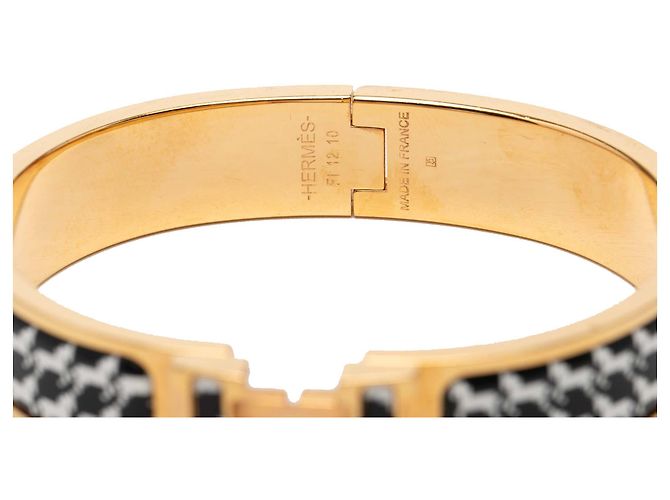 Bracciale Hermès Narrow Enamel Cheval Pixel Clic H PM nero - vista 4