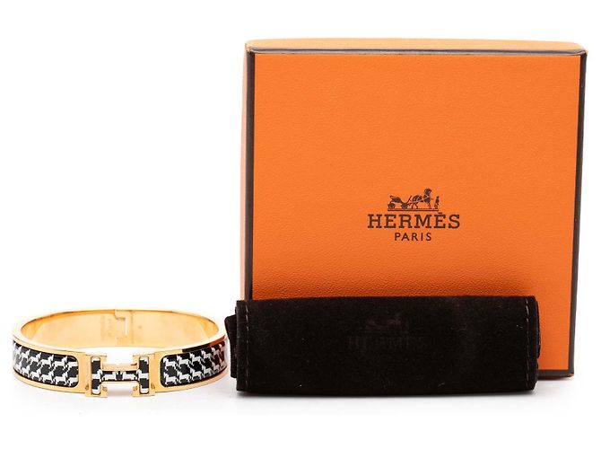 Bracciale Hermès Narrow Enamel Cheval Pixel Clic H PM nero - vista 6
