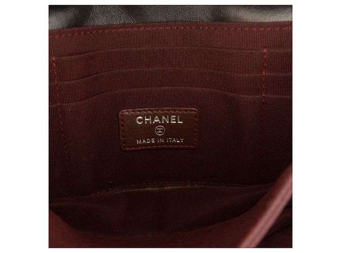 Wallet On Chain Mini borsa a tracolla Chanel Mini CC in agnello nero con catena - vista 5