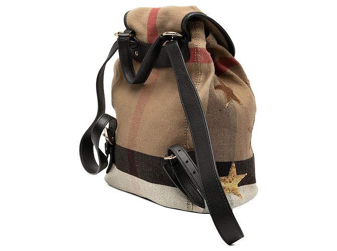 Zaino Burberry Mega Check Canvas Star Sequin Marrone - vista 2