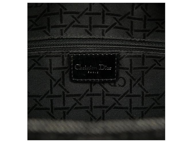 Borsa Lady Dior Large in denim nero cannage - vista 5