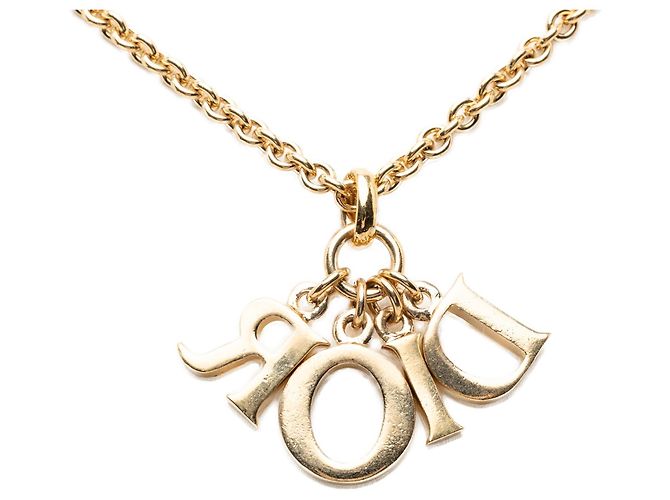 Collana con pendente logo Dior placcato oro D'oro - vista 2