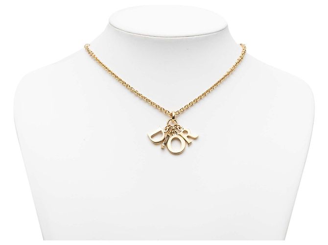 Collana con pendente logo Dior placcato oro D'oro - vista 6