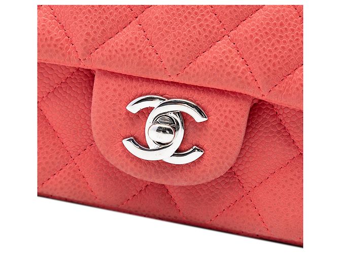 Borsa a tracolla Chanel Mini Rectangular Classic Caviar Single Flap Arancione - vista 5