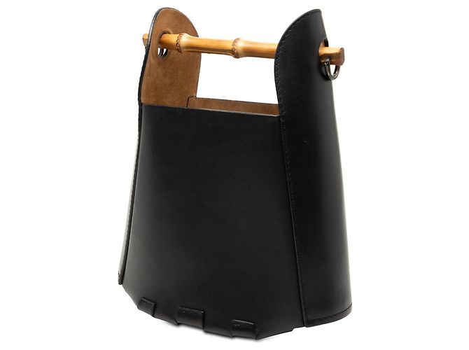 Borsa bucket in bambù in pelle di vitello nera LOEWE Nero - vista 2