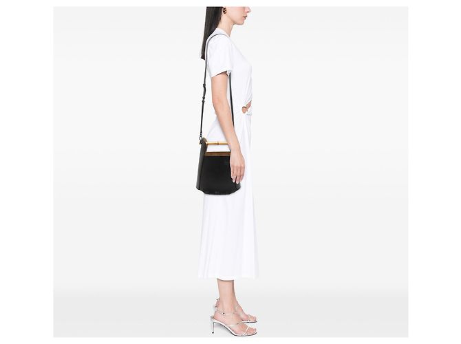 Borsa bucket in bambù in pelle di vitello nera LOEWE Nero - vista 7