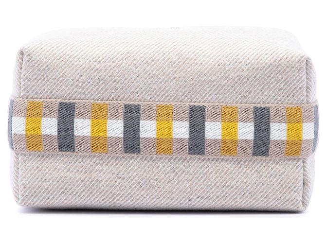 Beauty case Hermès Small Wool Bride A Brac Au Carre Beige - vista 3