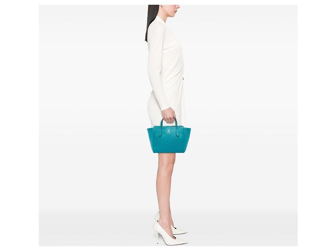 Borsa a mano Mini Calfskin Swing blu Gucci - vista 5