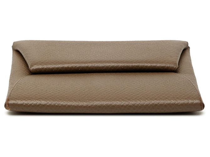 Portamonete Hermès Epsom Bastia marrone - vista 3
