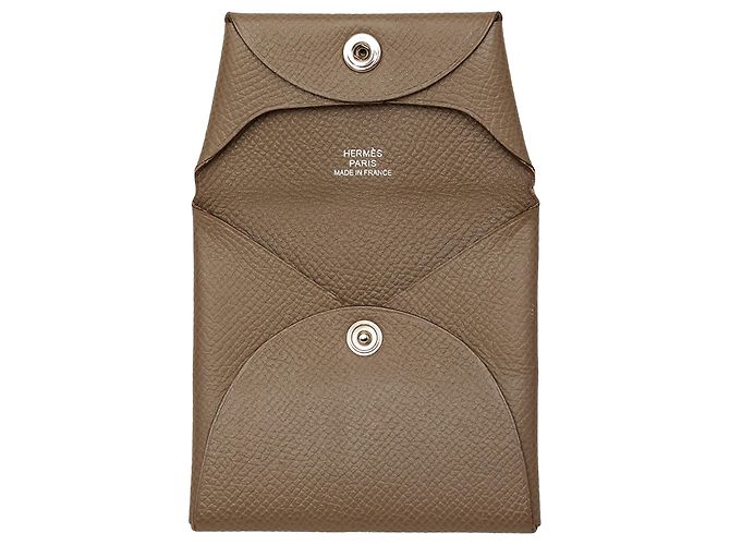 Portamonete Hermès Epsom Bastia marrone - vista 6