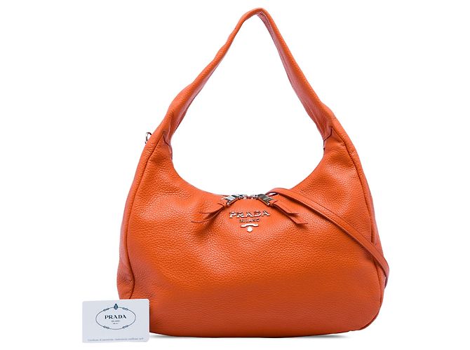Orange Prada Vitello Phenix Satchel - Ansicht 7