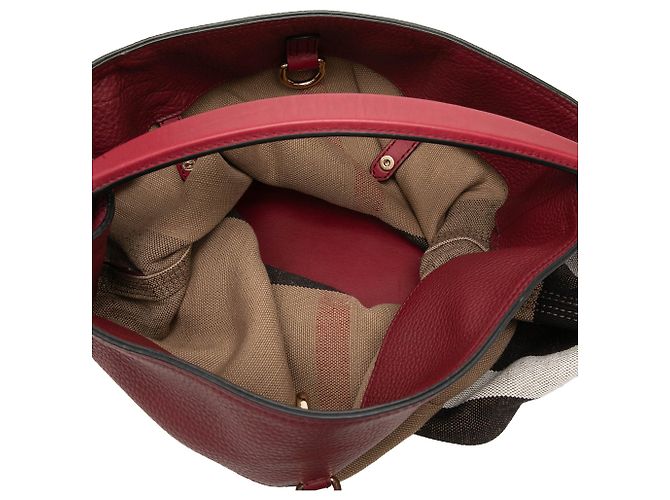 Borsa a secchiello Ashby con nappa e tela Mega Check marrone Burberry Medium - vista 4