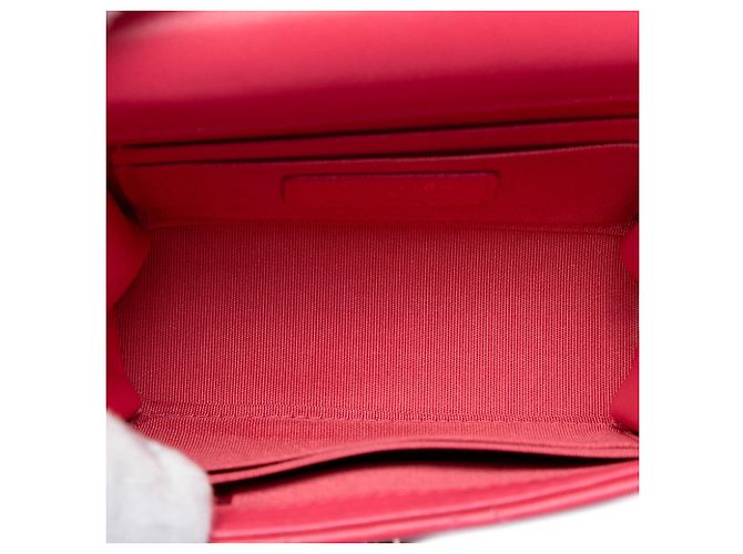 Clutch Chanel Mini in agnello trapuntato rosa con tracolla a catena Trendy CC - vista 4