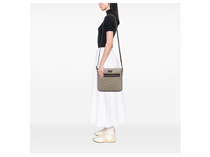 Borsa a tracolla Gucci GG Supreme beige - vista 6