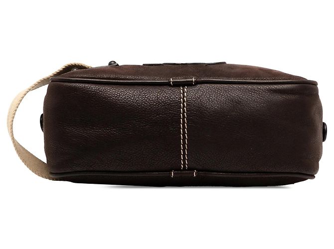 Clutch in nubuck marrone LOEWE Anagram - vista 3