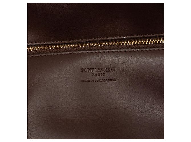Borsa shopper Saint Laurent Medium Raffia Panier Basket marrone - vista 5